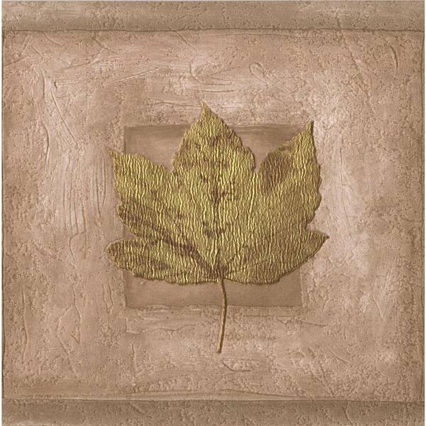 Retro Art Green Leaves on Green Reddish Plaques Vintage Prepasted Wallpaper Border