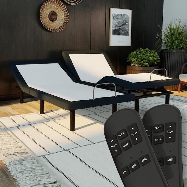E3 Split King Gray Adjustable Bed Frame