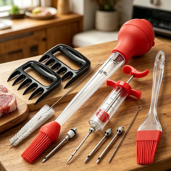 Esepony Turkey Baster and Meat Injector Syringe Kit for Cooking