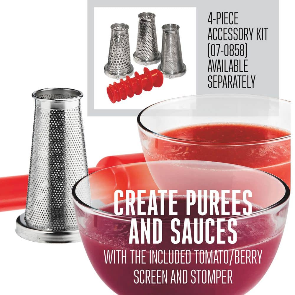 Stainless Steel Tomato Press with Food Strainer and Clamp