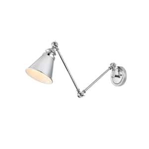 Simply Living 6 in. 1-Light Modern Chrome Vanity Light with Chrome Cone Shade