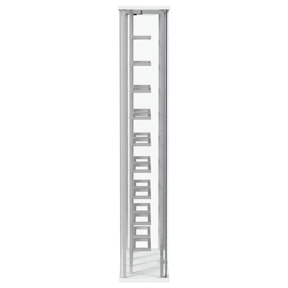 Montara Chrome Tempered Glass Lighted Curio Cabinet