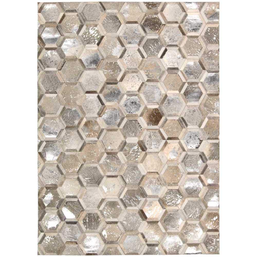 MICHAEL AMINI City Chic Silver 8 ft. x 10 ft. Geometric Contemporary ...