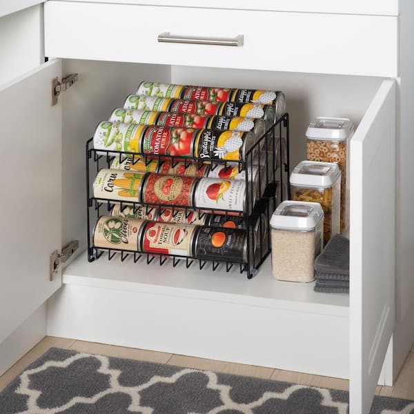 3 Tier Can Storage Organizer Rack in Black