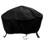 30 in. Black Round Fire Pit Cover Heavy-Duty 300D Polyester