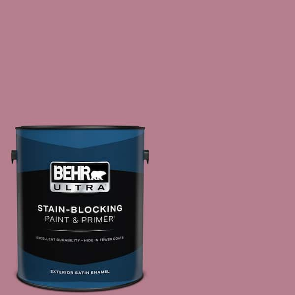 BEHR ULTRA 1 gal. #100D-4 Degas Pink Satin Enamel Exterior Paint & Primer