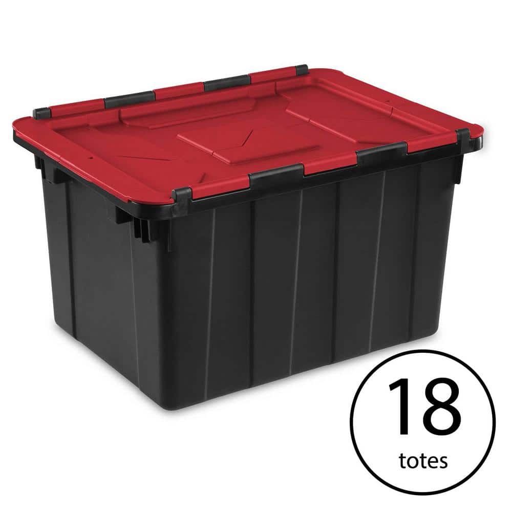 Sterilite Corporation 18-Pack Large 30-Gallons (120-Quart) Brown  Weatherproof Tote with Standard Snap Lid at