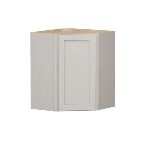 SIMPLY WOODMARK PRO Shaker Full Overlay 24 in. W. x 12 in. D x 30 in. H Plywood Assembled Corner Wall Kitchen Cabinet in Stone Gray