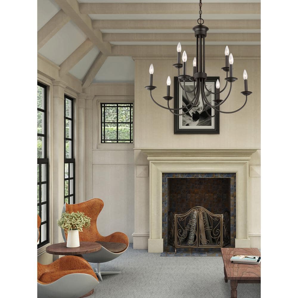 Estate Bronze 9-Light Classic Steel Chandelier