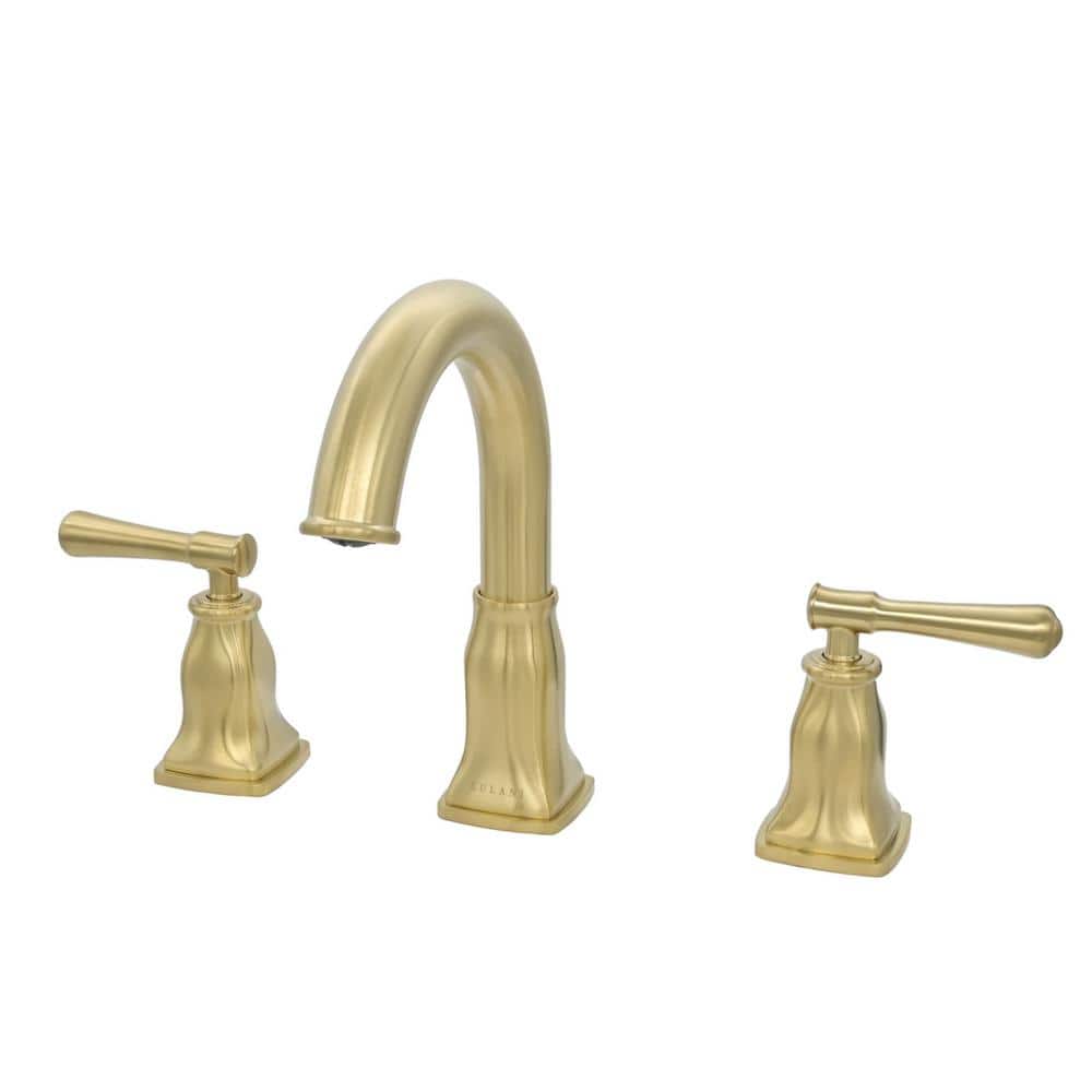 Aurora Champagne Gold Brass Widespread Bathroom Faucet