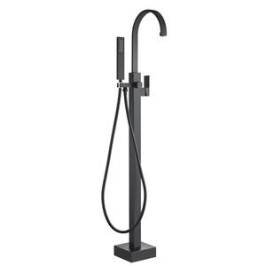 Single-Handle Freestanding Tub Faucet with Hand Shower in Oil Rubbed Bronze