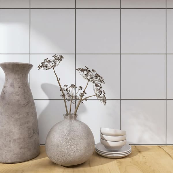 Kenzo White 7.9 in. x 7.9 in. Matte Porcelain Floor and Wall Tile (11.2 .sq. ft./Case)