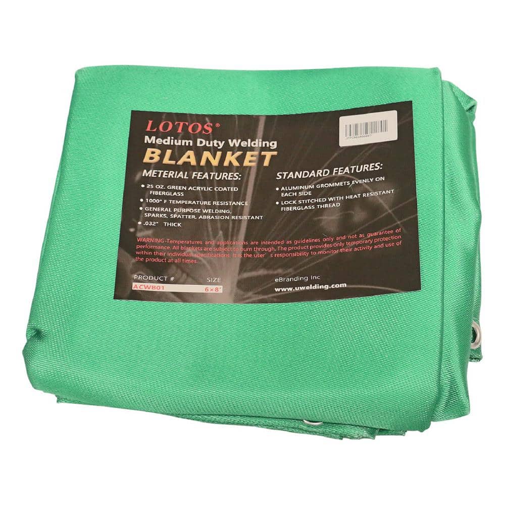Lotos Welding Blanket 6 Ft X 8 Ft Green Acrylic Spatter