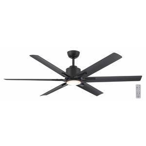 Kensgrove II 60 in. Integrated CCT LED Indoor/Outdoor Matte Black Smart Ceiling Fan with Remote Powered by Hubspace
