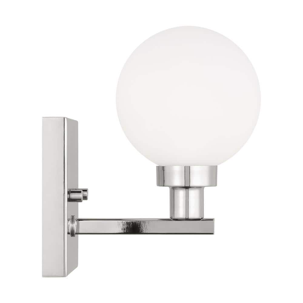 Clybourn Chrome Milk Glass Dimmable Wall Sconce