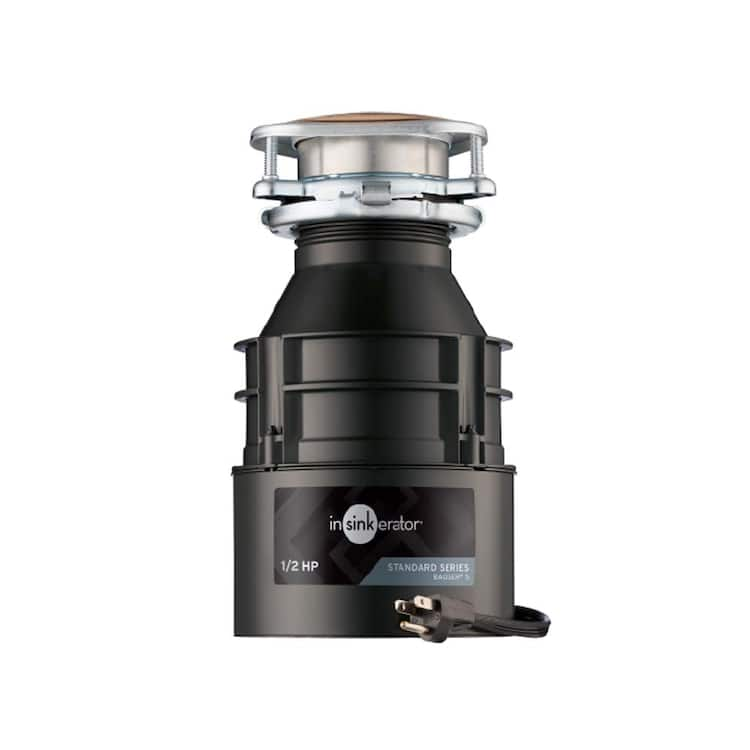 InSinkErator Badger 5, 1/2 HP Continuous Feed Kitchen Garbage Disposal with Power Cord, Standard Series