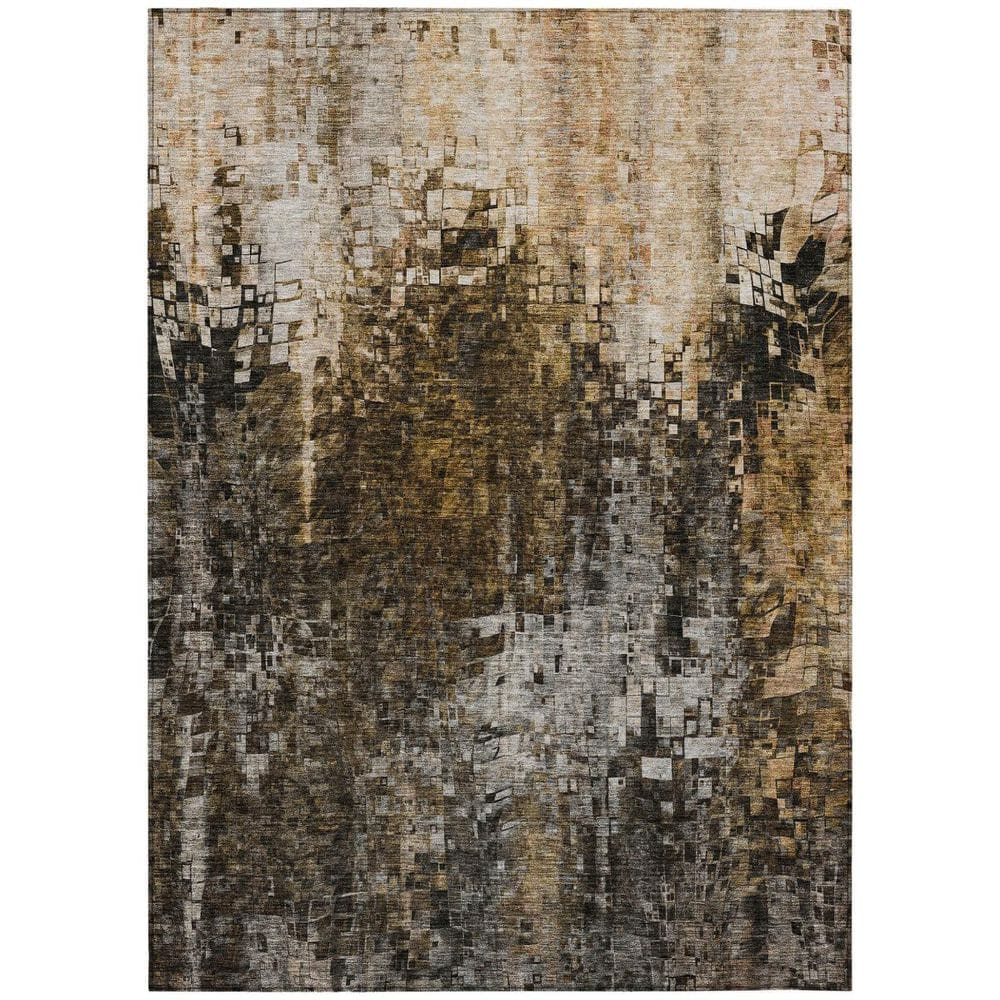 Brown, Copper 3 ft. x 5 ft. Woven Abstract Polyester Rectangle Indoor/Outdoor Area Rug price history on PriceWatchPro