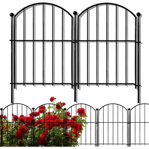 Unbranded Decorative Garden Fence 21in x10ft 10 Pack Rustproof Metal No Dig Fence Border
