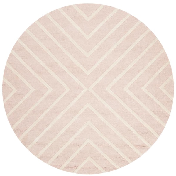 SAFAVIEH Kids Pink/Ivory 5 ft. x 5 ft. Round Geometric Area Rug