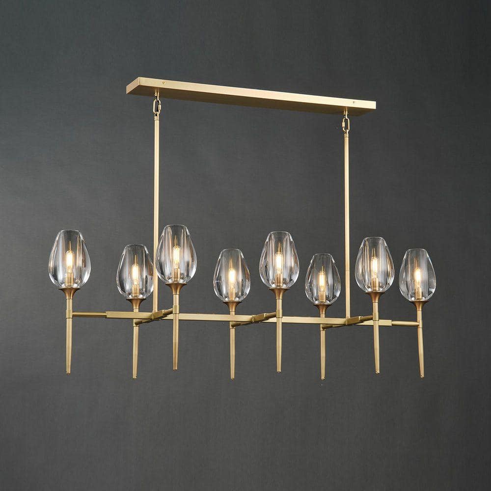 Modern Chandelier 52 in. 8-Lights Linear Gold Chandelier for Dining Room, Kitchen Island, Living Room (Included Bulbs) price history on PriceWatchPro