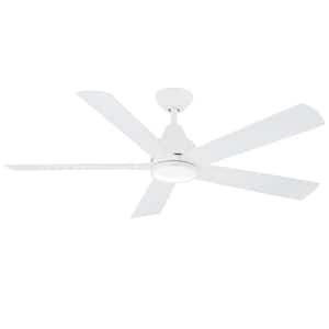 Bellinghman V 52 in. Integrated LED Indoor White Ceiling Fan with Light