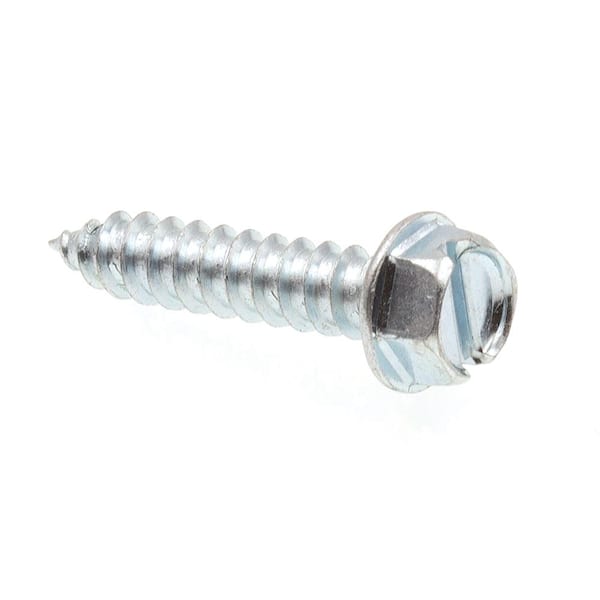 Prime-Line #12 x 1 in. Zinc Plated Steel Slotted Drive Hex Washer Head Self-Tapping Sheet Metal Screws (50-Pack)