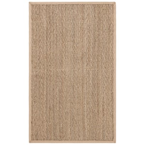 Natural Fiber Tan/Beige Doormat 3 ft. x 4 ft. Border Area Rug