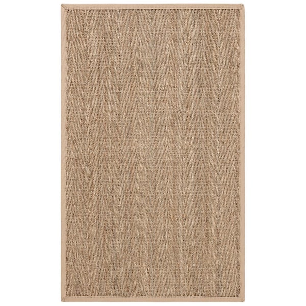 SAFAVIEH Natural Fiber Tan/Beige Doormat 3 ft. x 4 ft. Border Area Rug