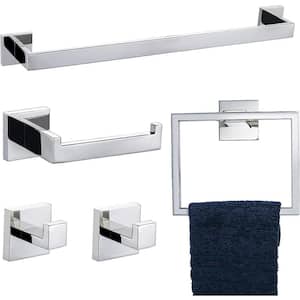 24 in. Wall Mounted, Towel Bar in Polished Chrome, 5-Piece
