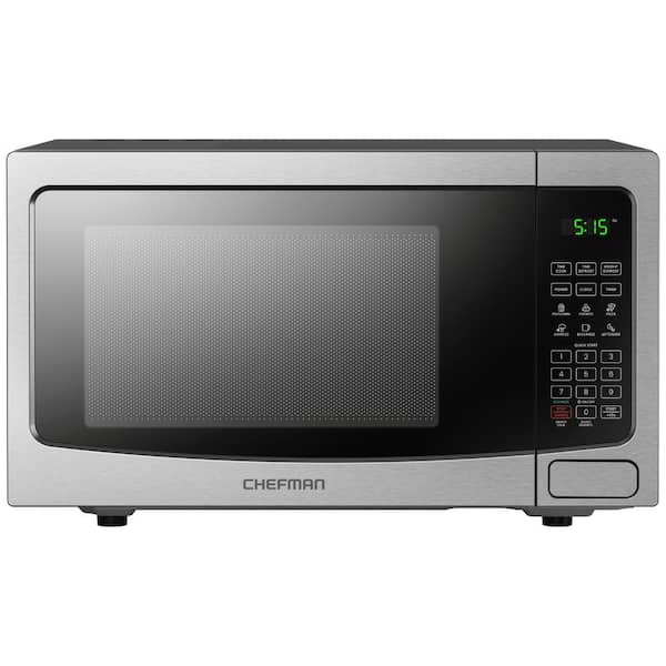 Compact Microwave Oven Stainless Steel and Silver - Grey - 15.8 x