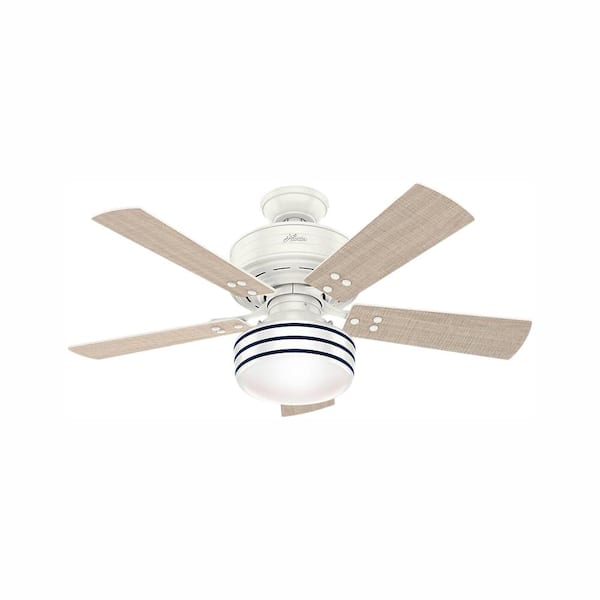 Hunter Cedar Key 44 in. Indoor/Outdoor Fresh White Ceiling Fan with Light Kit and Handheld Remote Control