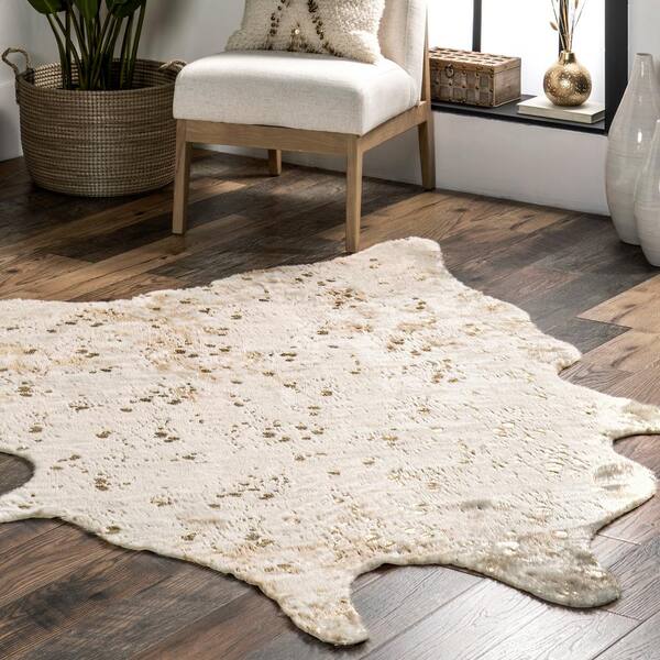 YASE ■ Cowhide VELLO S ミュール StyleWell Alferce Faux Cowhide Ivory 5 ft. x 7 ft. Shaped