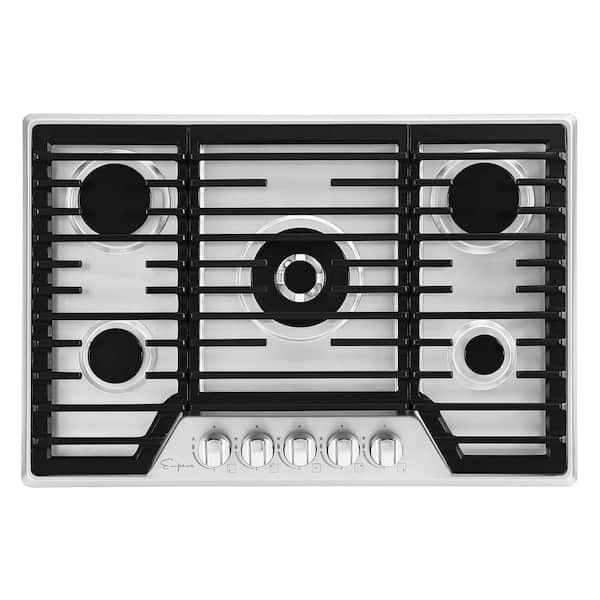 Empava 30 in. Built-In Gas Cooktop in Stainless Steel with 5 Burners Gas Stove Including A 18000 BTU Power Burner