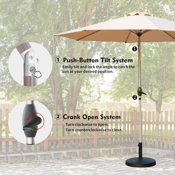bj patio table umbrella Berkley Jensen 11' Aluminum Umbrella with Sunbrella Fabric