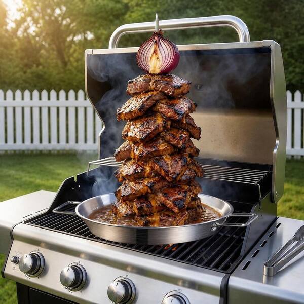 LAIFUCAM Vertical Skewer Stainless Steel with 3 Removable Spikes