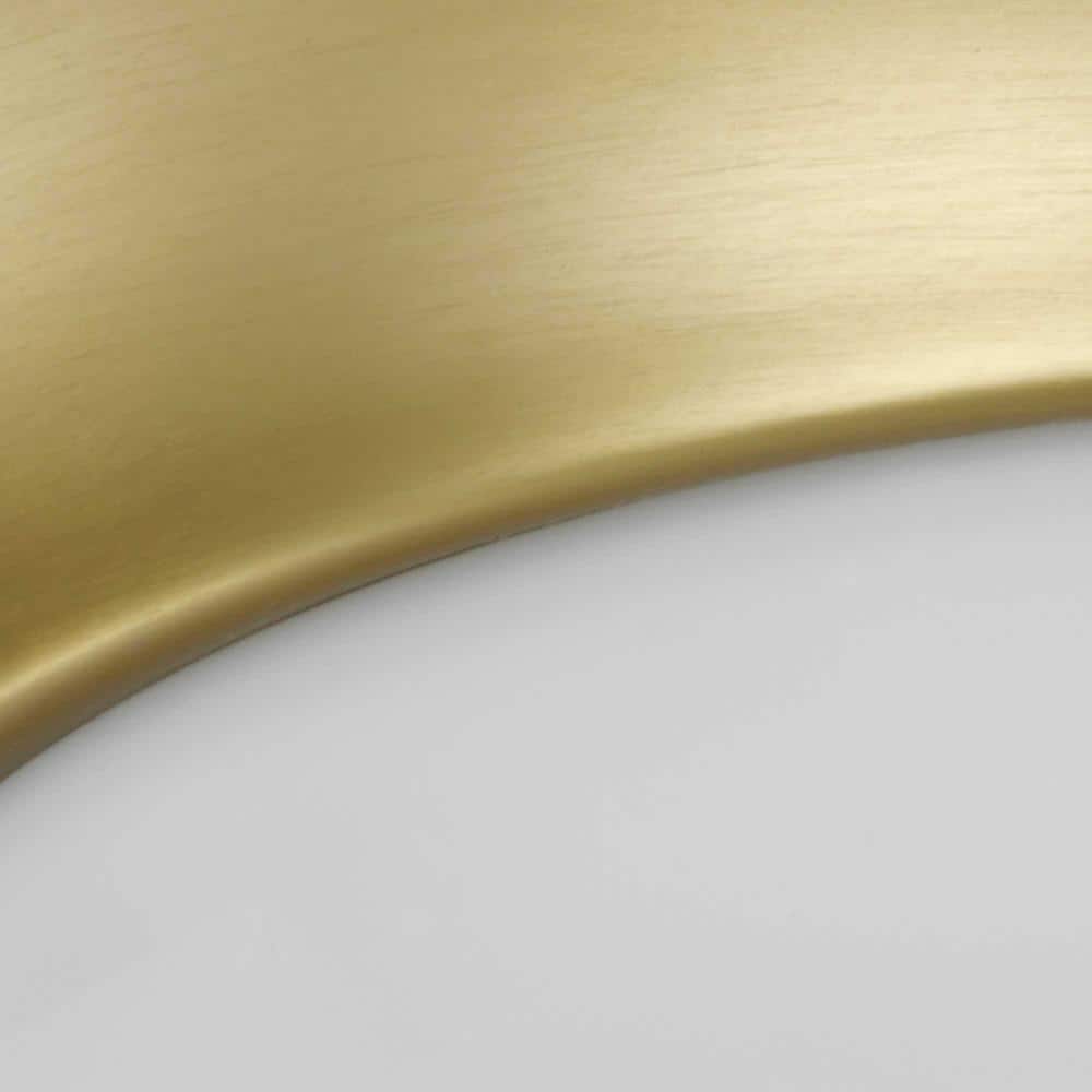 Satin Brass 11.5'' Etched White Glass Transitional Flush Mount
