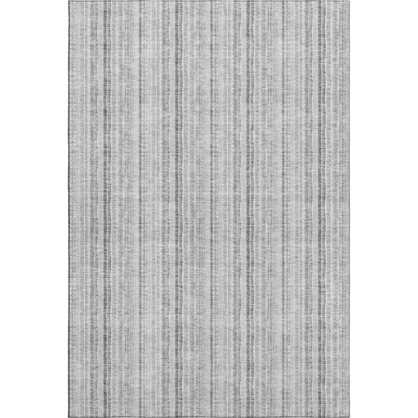 Addison Rugs Mayfield Premium Machine Washable Abstract AMF982 Silver 2 ft. 6 in. x 3 ft. 10 in. Area Rug