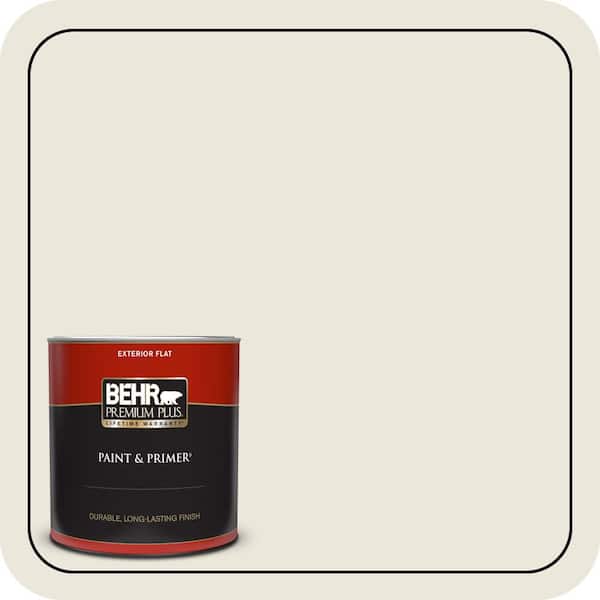 BEHR PREMIUM PLUS 1 Qt. #BXC-32 Picket Fence White Flat Exterior Paint & Primer