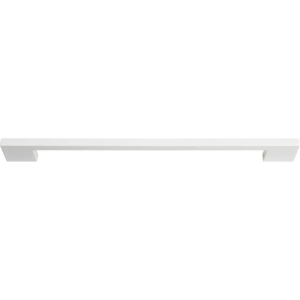 Atlas Homewares 11.34 in. White Gloss Thin Square Long Rail Cabinet Center-to-Center Pull