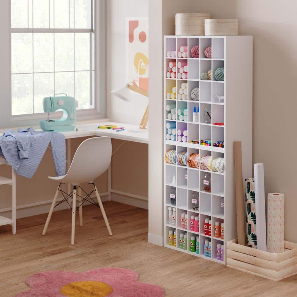White Stackable 25-Compartment Shoe Organizer