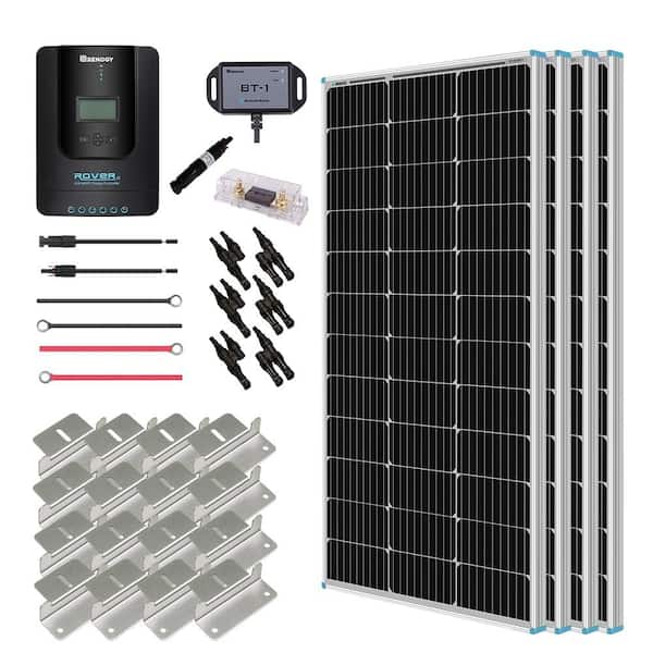 Renogy 400-Watt 12-Volt Off-Grid Solar Premium Kit w/ 4-Piece 100W Monocrystalline Panel and 40A MPPT Rover Charge Controller