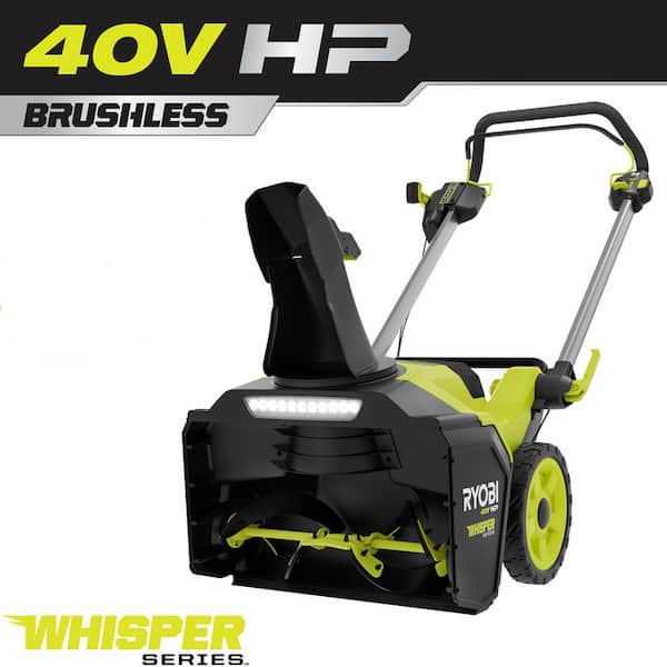 RYOBI 40-Volt HP Brushless 21 in. Whisper Series Single-Stage Cordless Electric Snow Blower (Tool-Only)