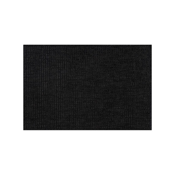 Lomira Black 2 ft. x 3 ft. Striped Washable Easy Jute Indoor Area Rug