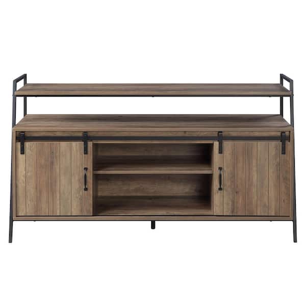 Z-joyee 60 in. Rustic Oak TV Stand Fits TV's up to 58 in.