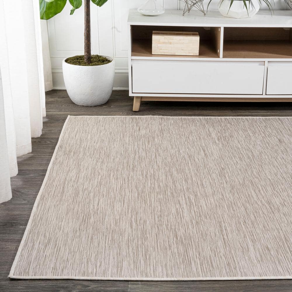 Ethan Modern Flatweave Light Gray 9' x 12' Easy-Care Area Rug
