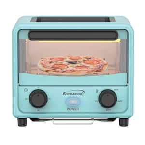 500 W Blue Stainless Steel Mini Toaster Oven