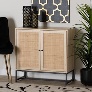 Caterina Natural Brown and Black Storage Cabinet