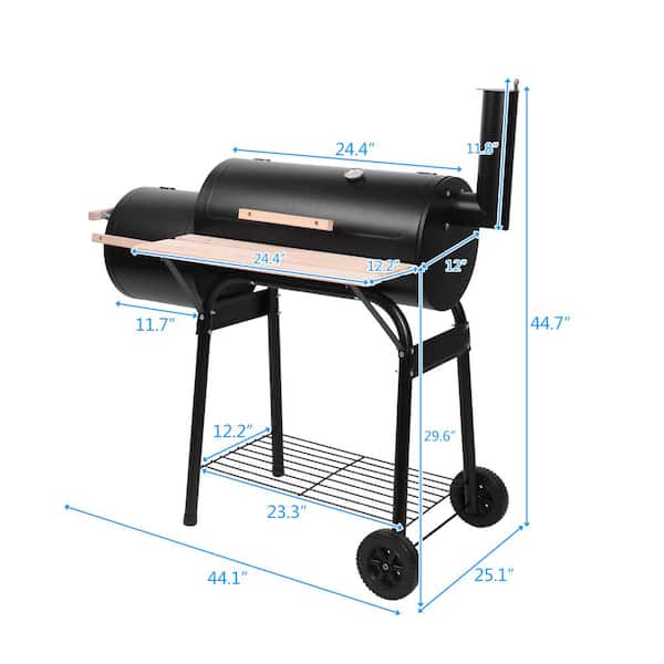 Black Cast Iron Charcoal BBQ Barbeque Grill, For outdoor, Size: 44