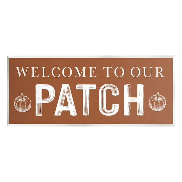 Stupell Industries Welcome Pumpkin Patch by Lettered and Lined 1-Piece Unframed Graphic Print Typography Poster Art Print 17 in. x 7 in.