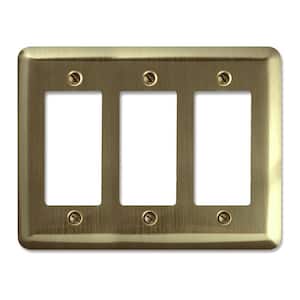 Brass 3-Gang Decorator/Rocker Wall Plate (1-Pack)
